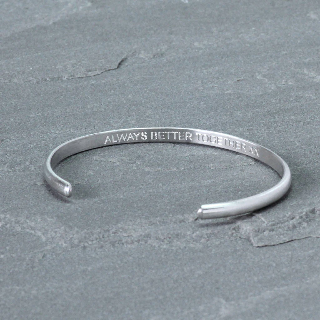 Curved Sterling Silver Cuff No.5 - 4mm Oval - Image 5