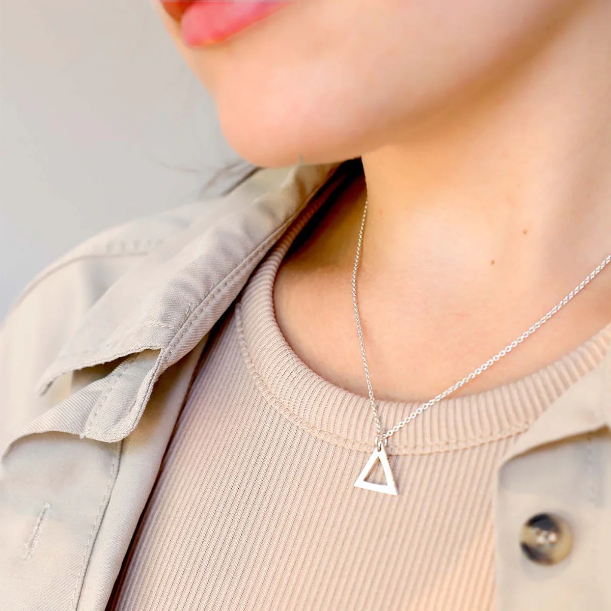 Small Sterling Silver Triangulum Necklace - Image 2