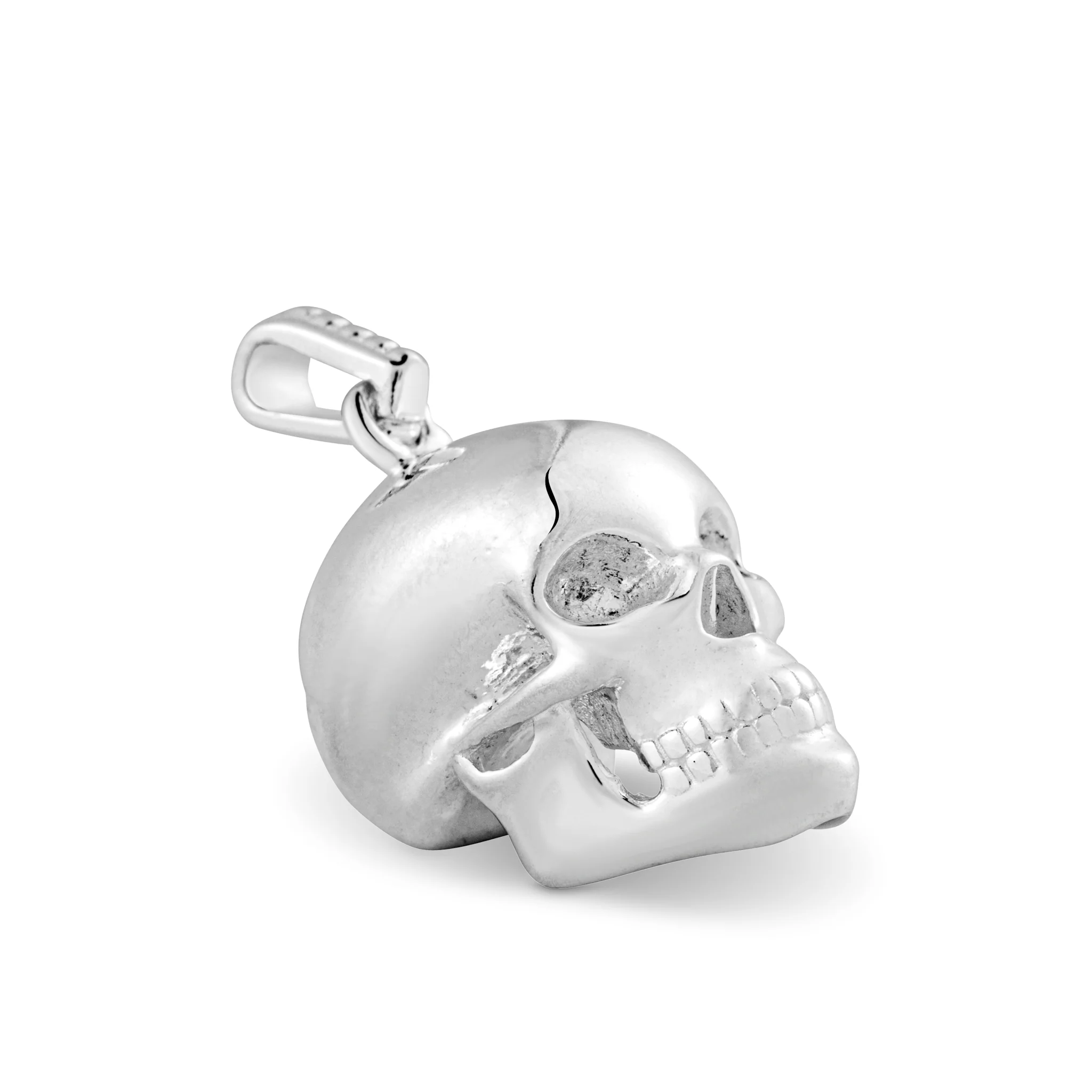 Solid Silver Skull Necklace - Image 4