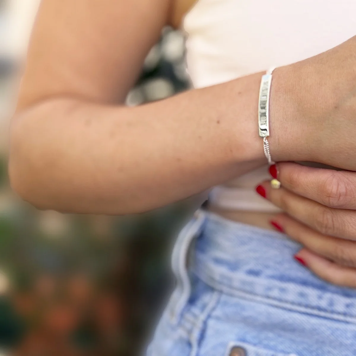 Sterling Silver Adjustable ID Bracelet - Image 2
