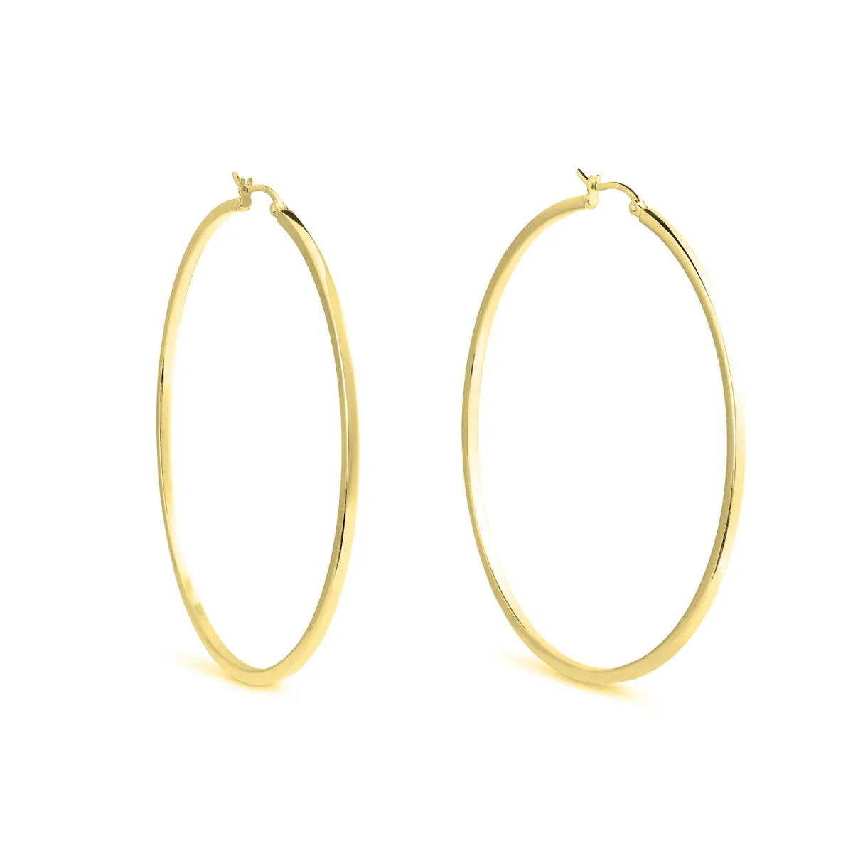 Sterling Silver and 18ct Gold Plate Square Edge Hoops - Image 3