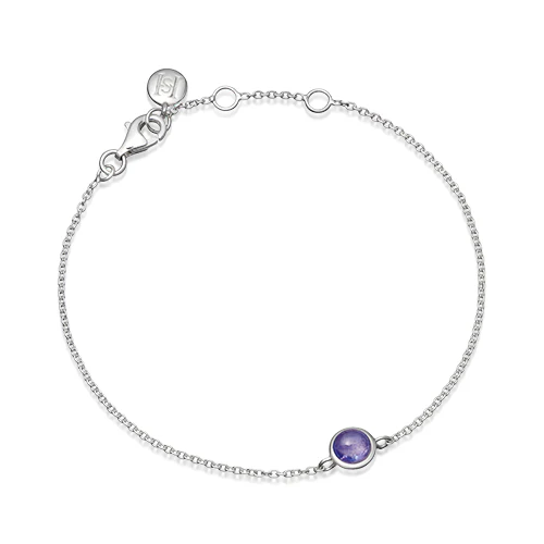Sterling Silver Birthstone Chain Bracelet - Image 15