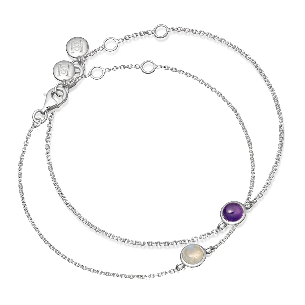 Sterling Silver Birthstone Chain Bracelet - Image 3