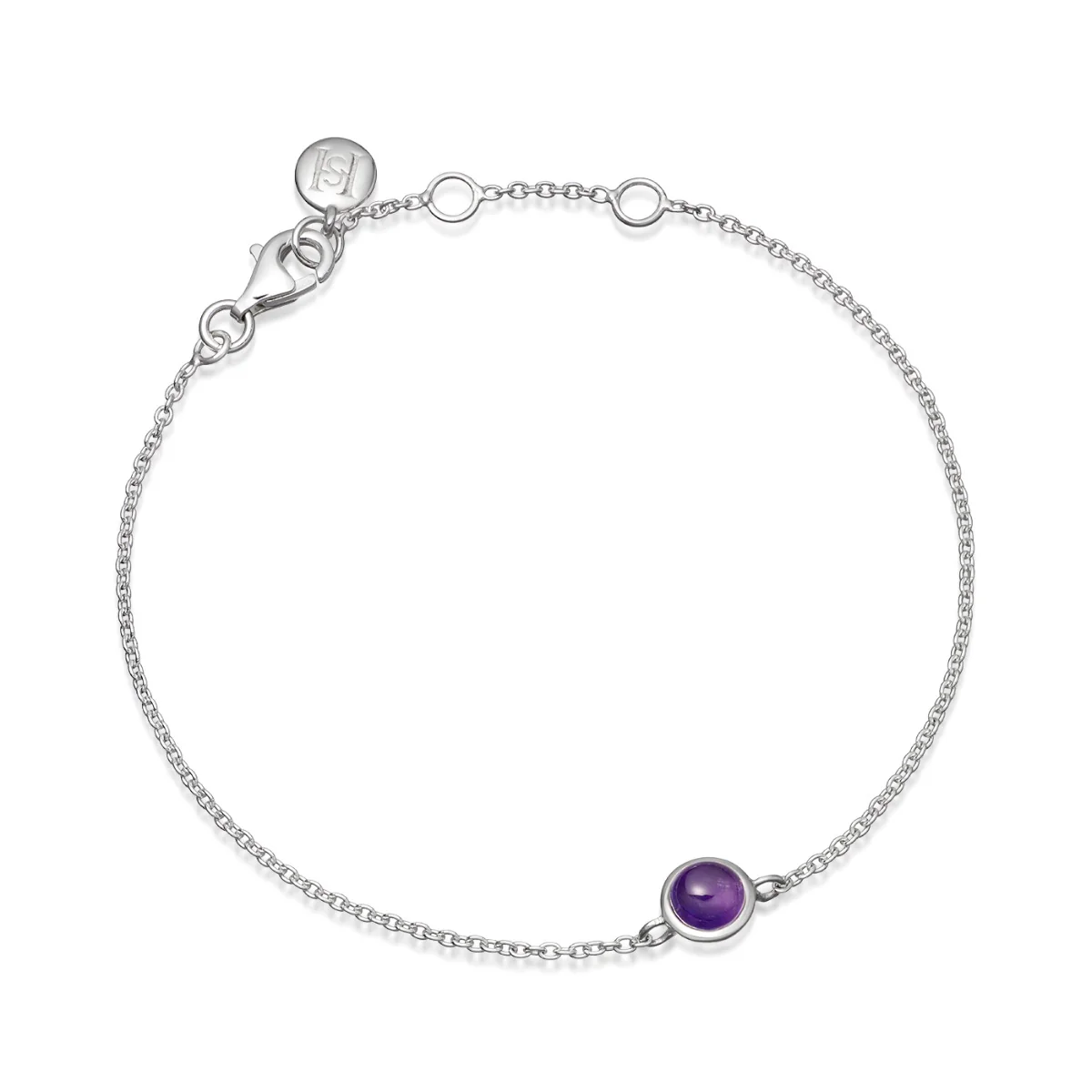 Sterling Silver Birthstone Chain Bracelet - Image 5