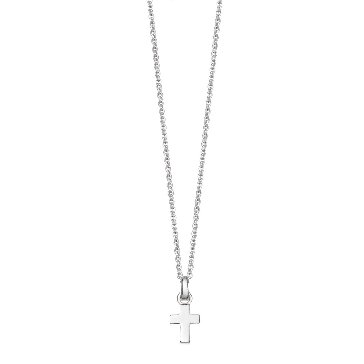 Sterling Silver Child's Cross Necklace - 10mm