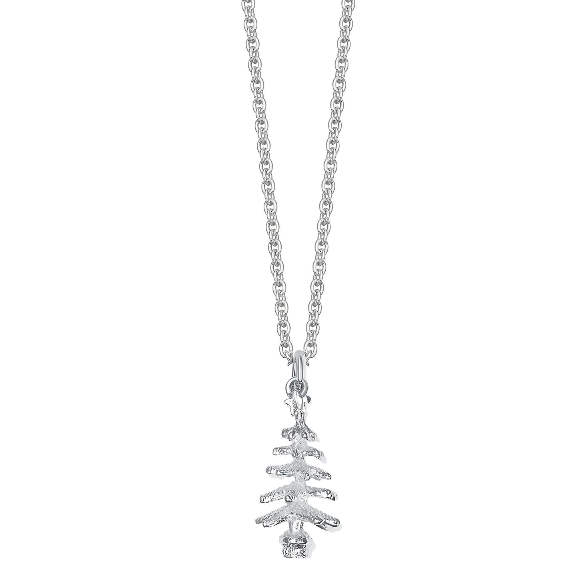 Sterling Silver Christmas Tree Necklace
