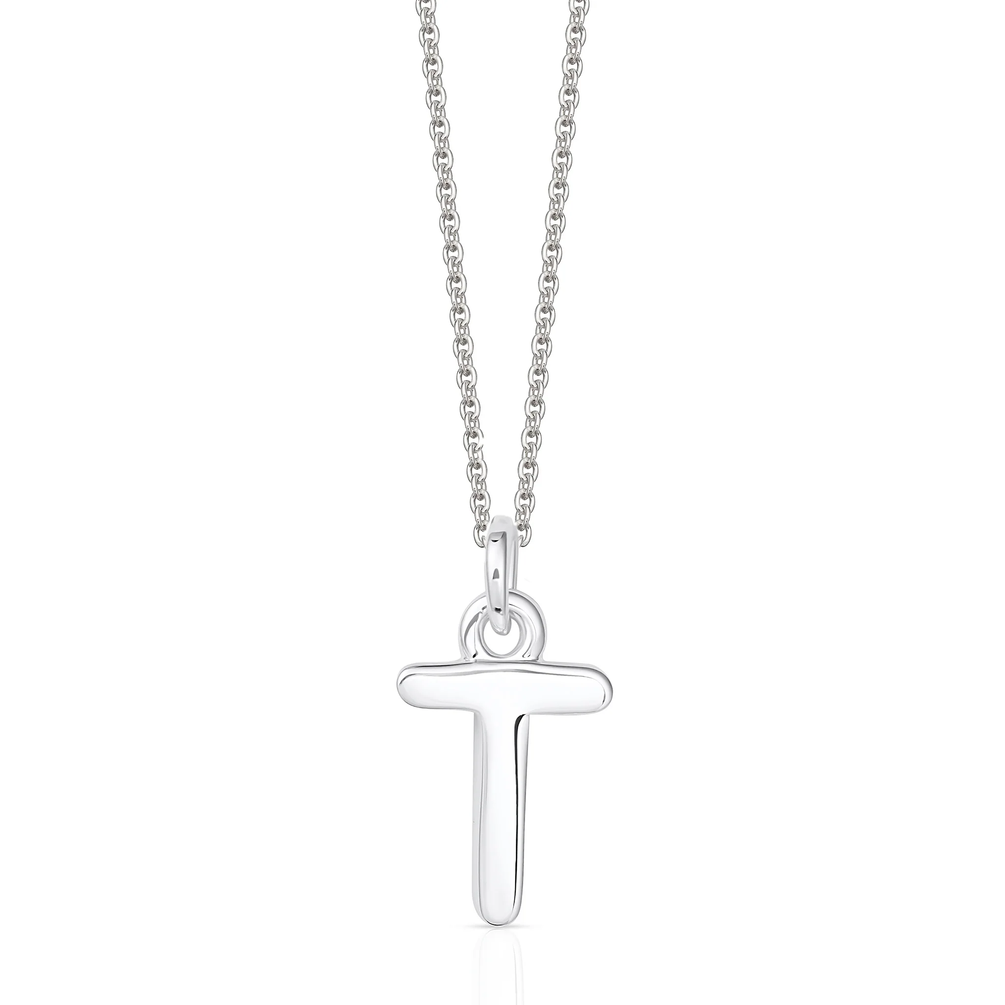 Sterling Silver Chunky Initial Necklace - Image 25