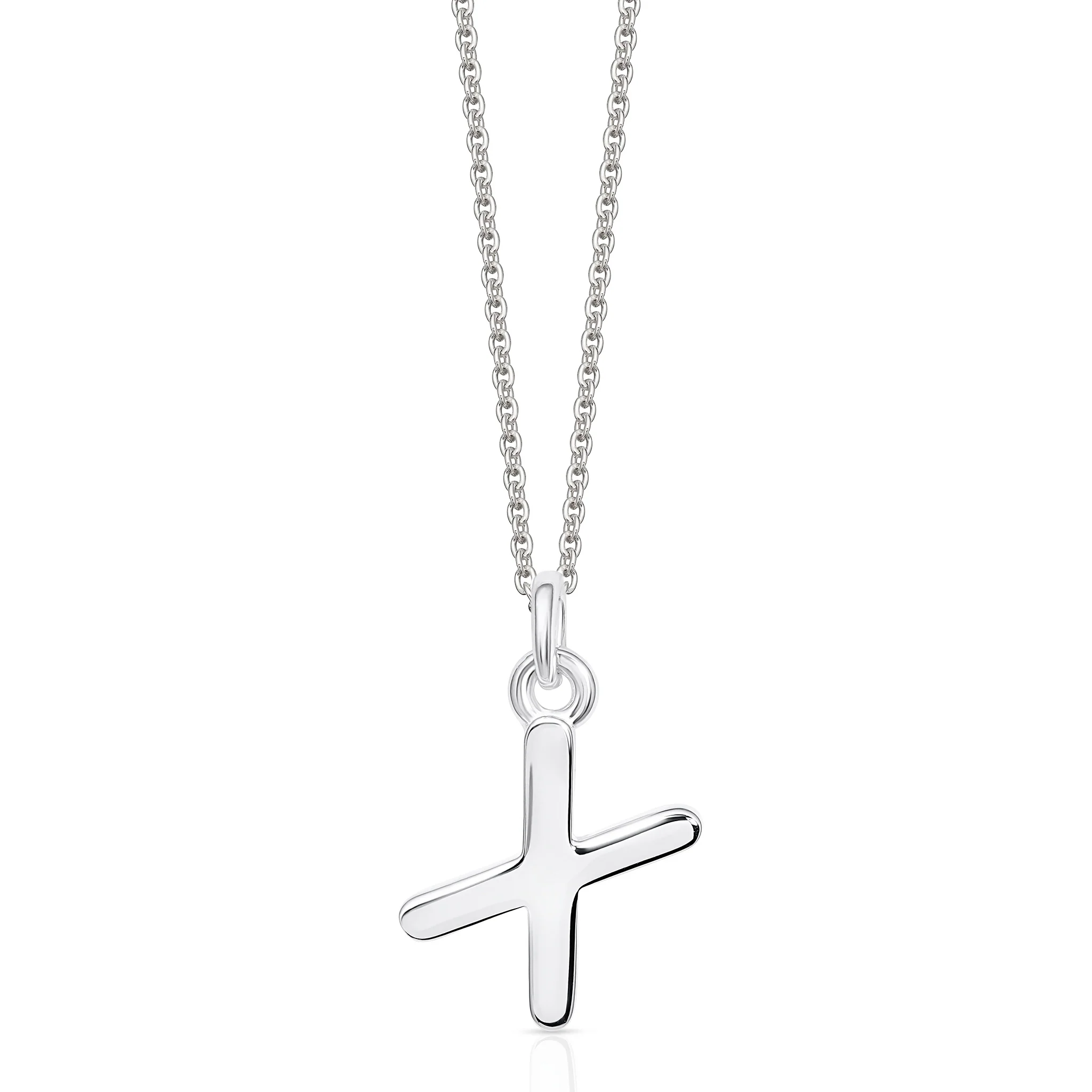Sterling Silver Chunky Initial Necklace - Image 29