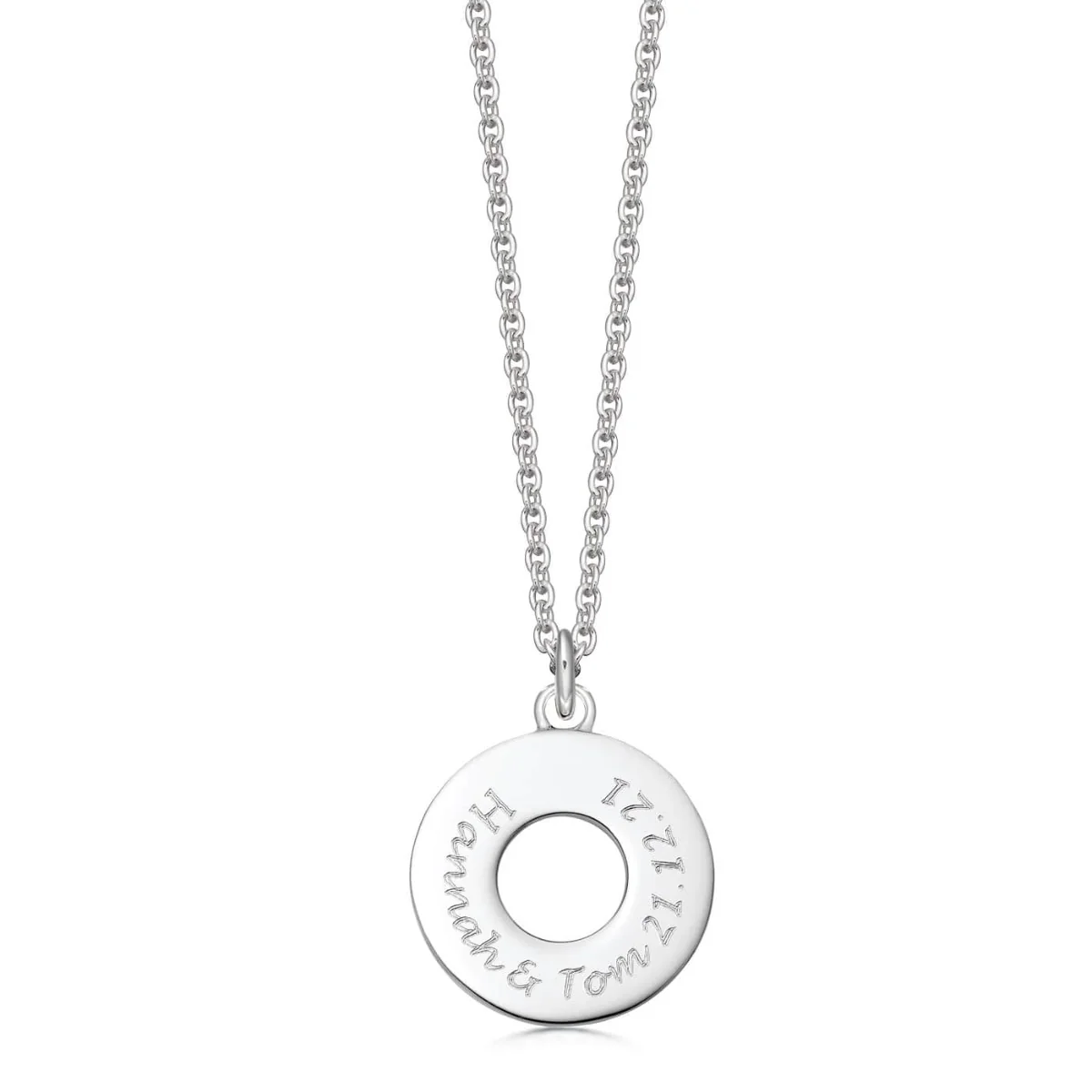 Sterling Silver Domed Eternity Necklace - Image 4