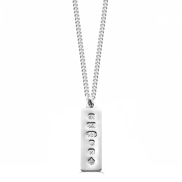Sterling Silver Hallmark Ingot Necklace