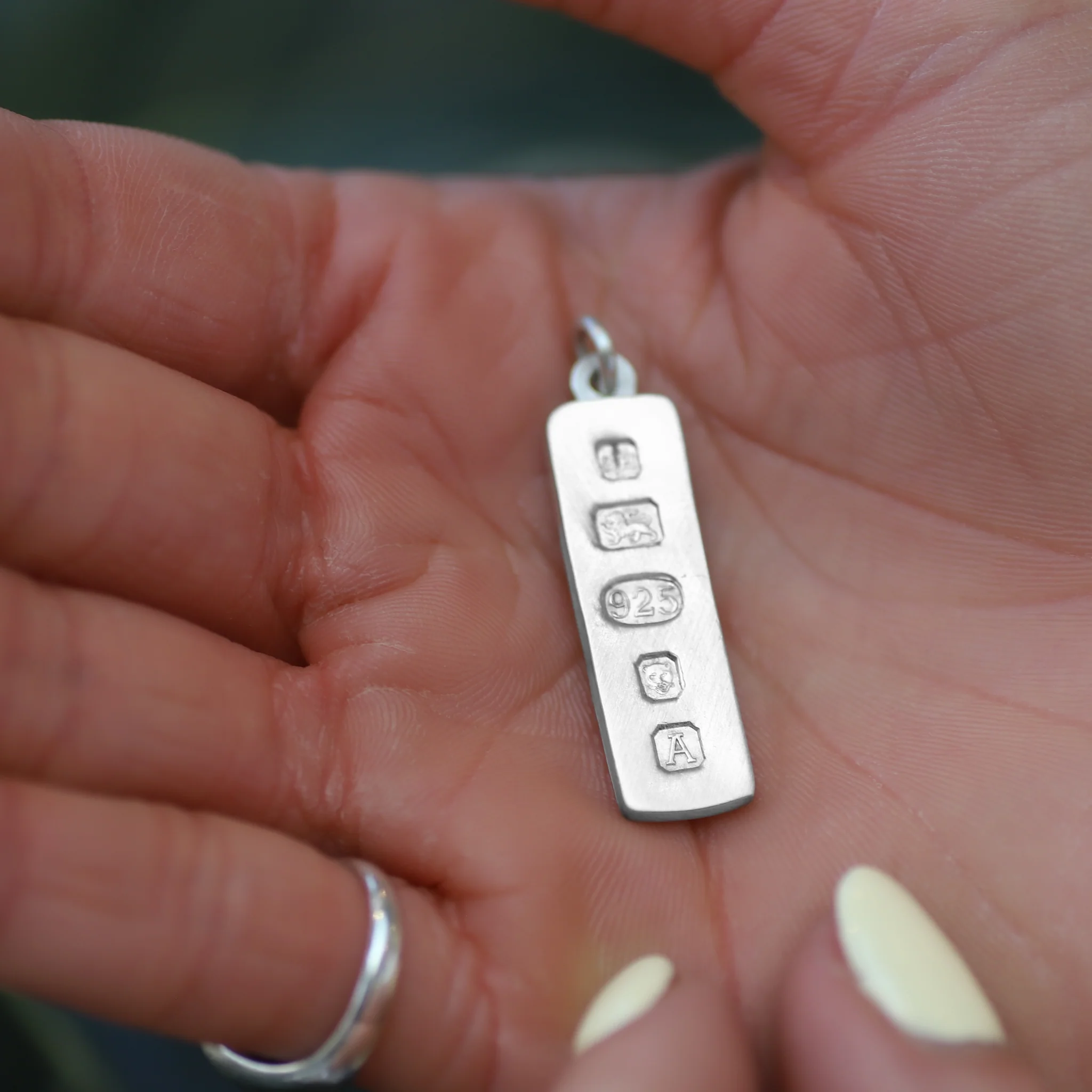 Sterling Silver Hallmark Ingot Necklace - Image 3