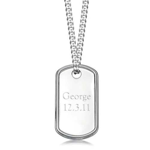 Sterling Silver Dog Tag Necklace - Image 3