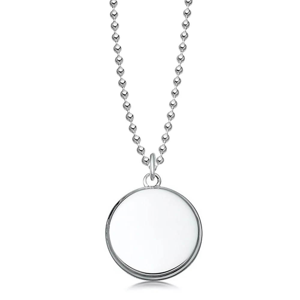 Men’s Sterling Silver Round Pendant – 19mm - Image 3