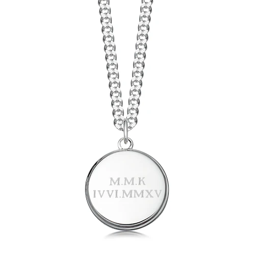 Men’s Sterling Silver Round Pendant – 19mm - Image 4