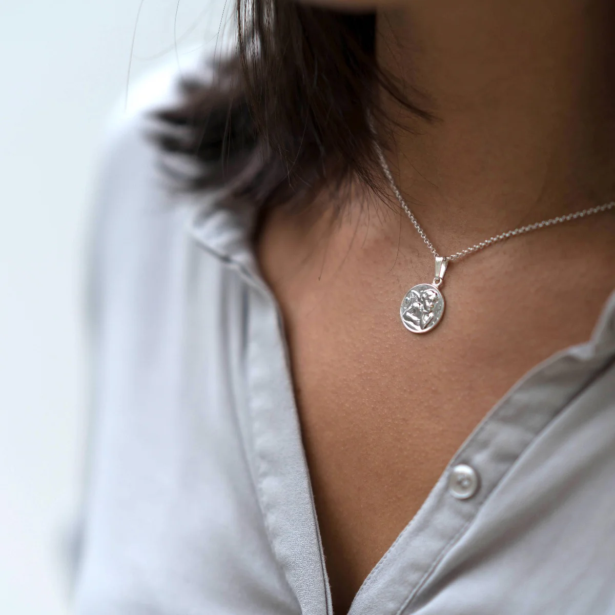 Sterling Silver Guardian Angel Pendant - Image 4