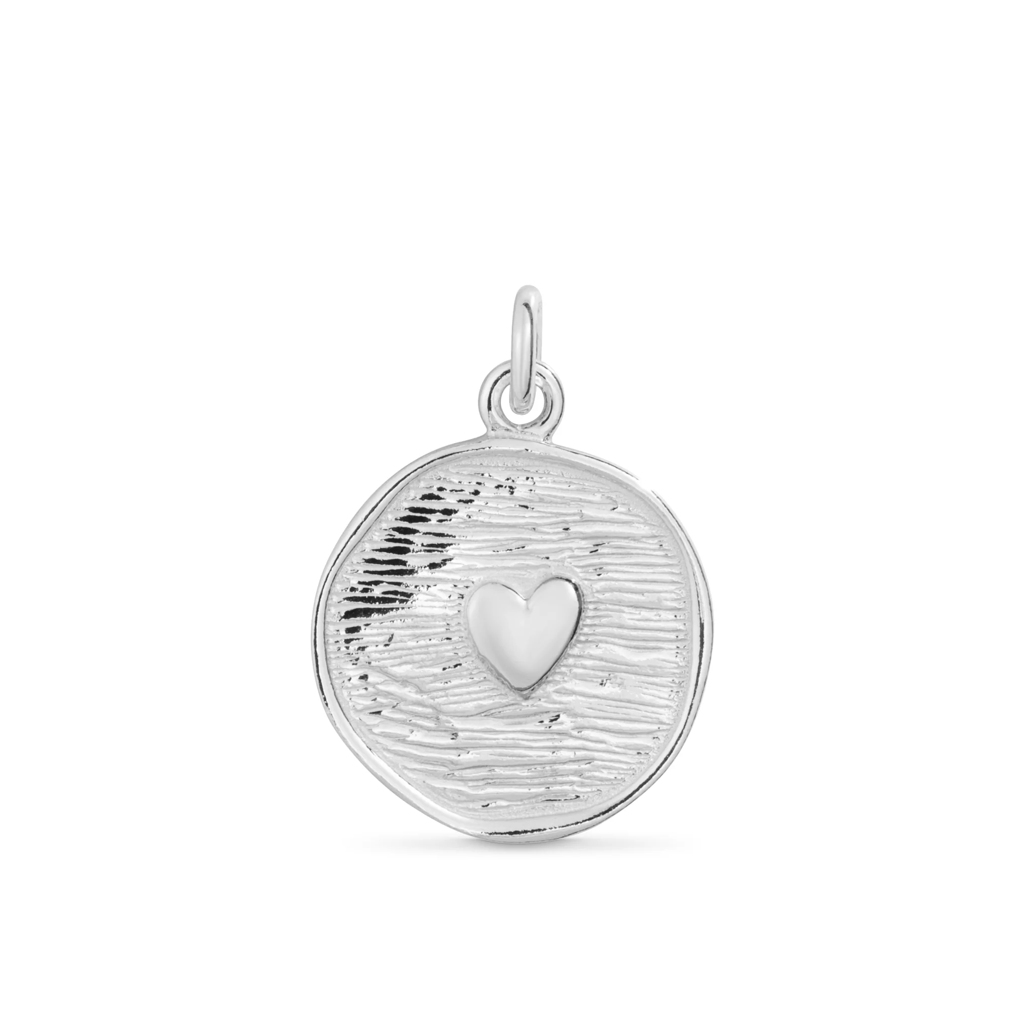 Sterling Silver Heart Disc Necklace - Image 3