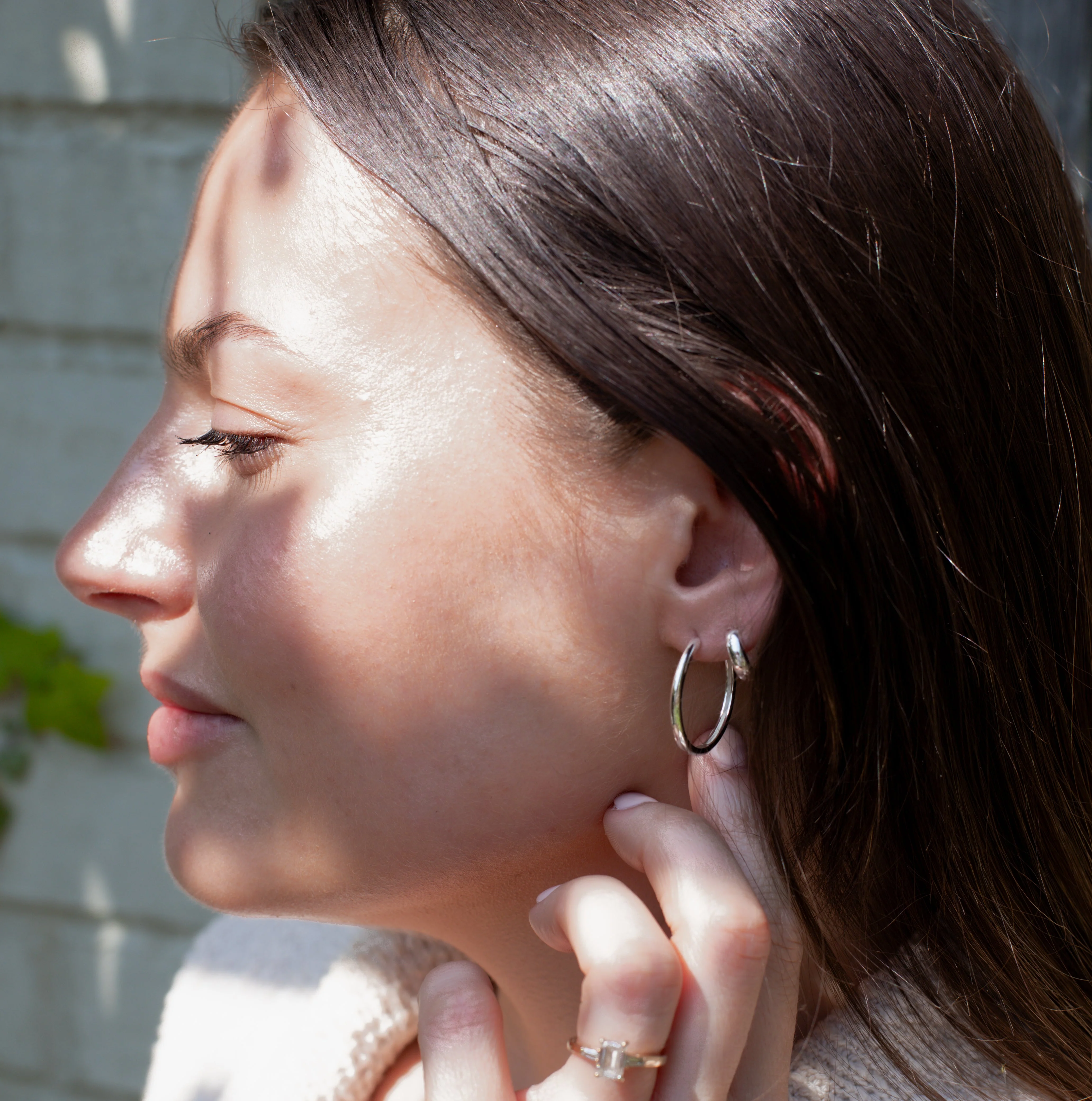 Classic Sterling Silver Open Hoops - Image 3