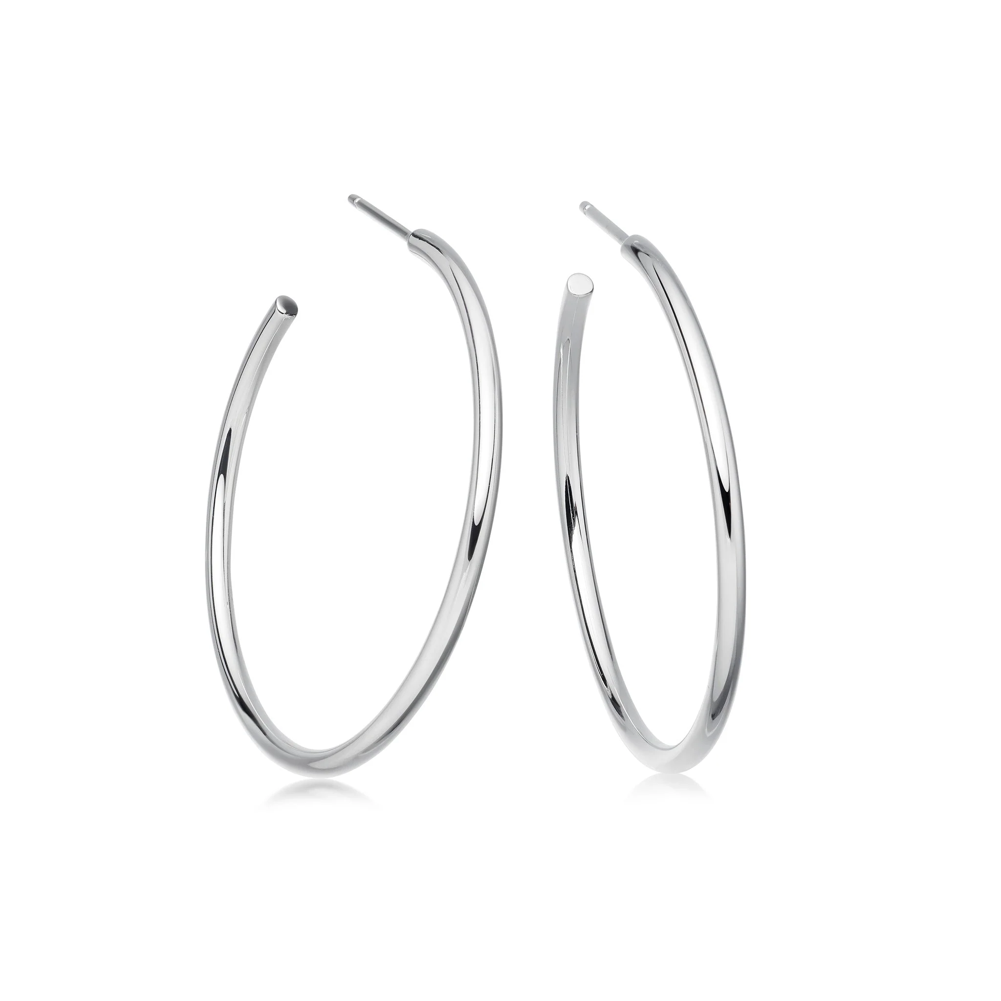 Classic Sterling Silver Open Hoops - Image 5