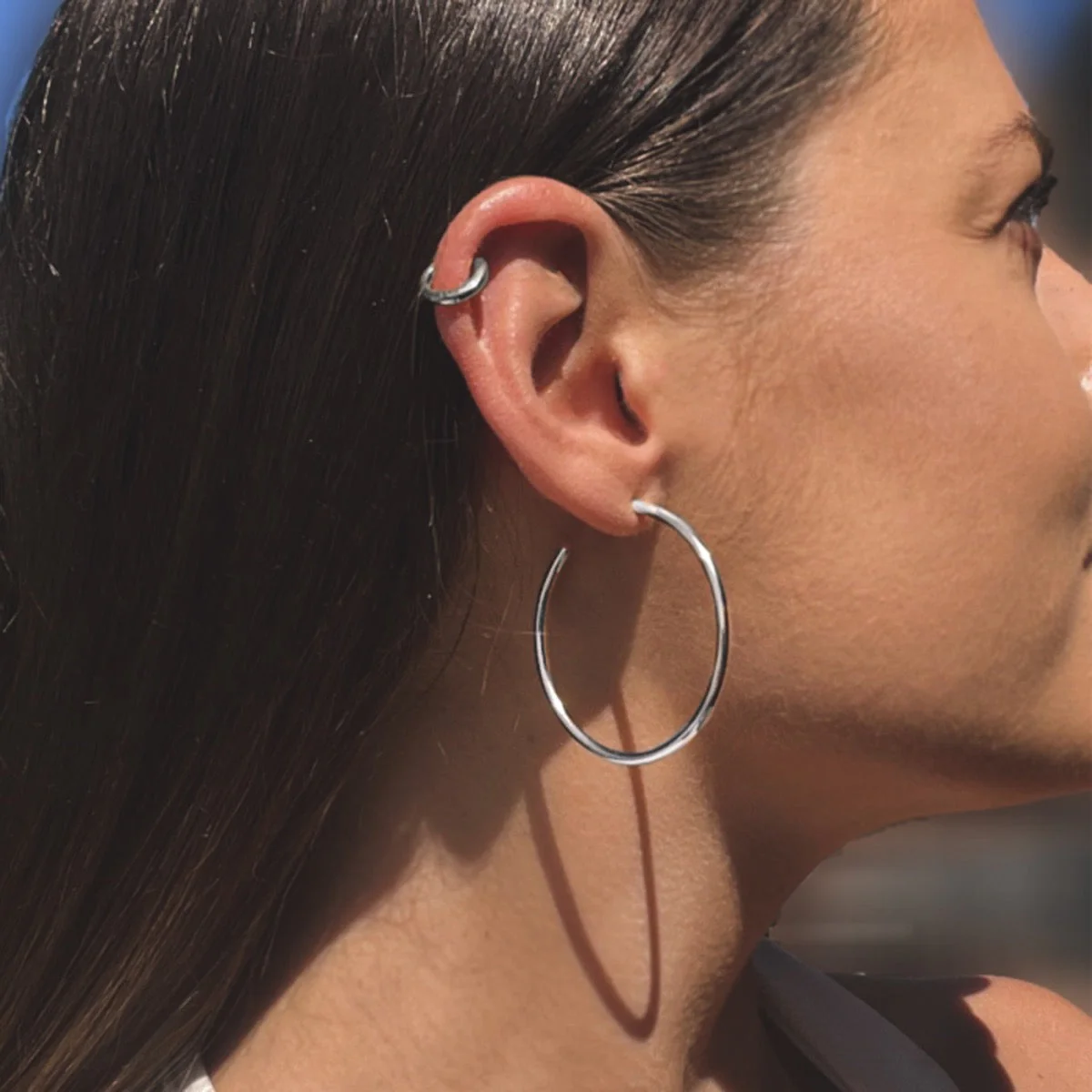 Classic Sterling Silver Open Hoops - Image 6