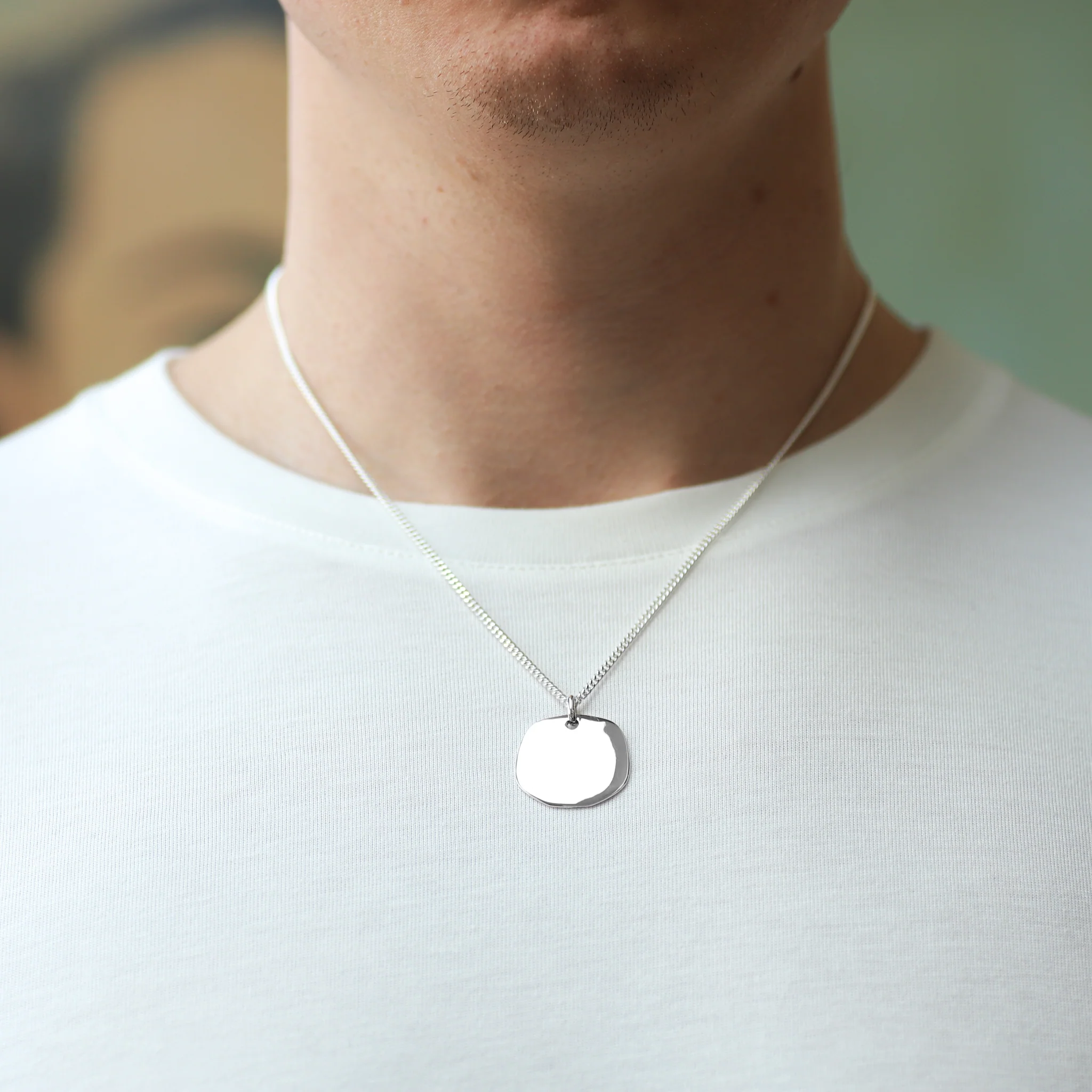 Sterling Silver Large Molten Pendant - Image 3