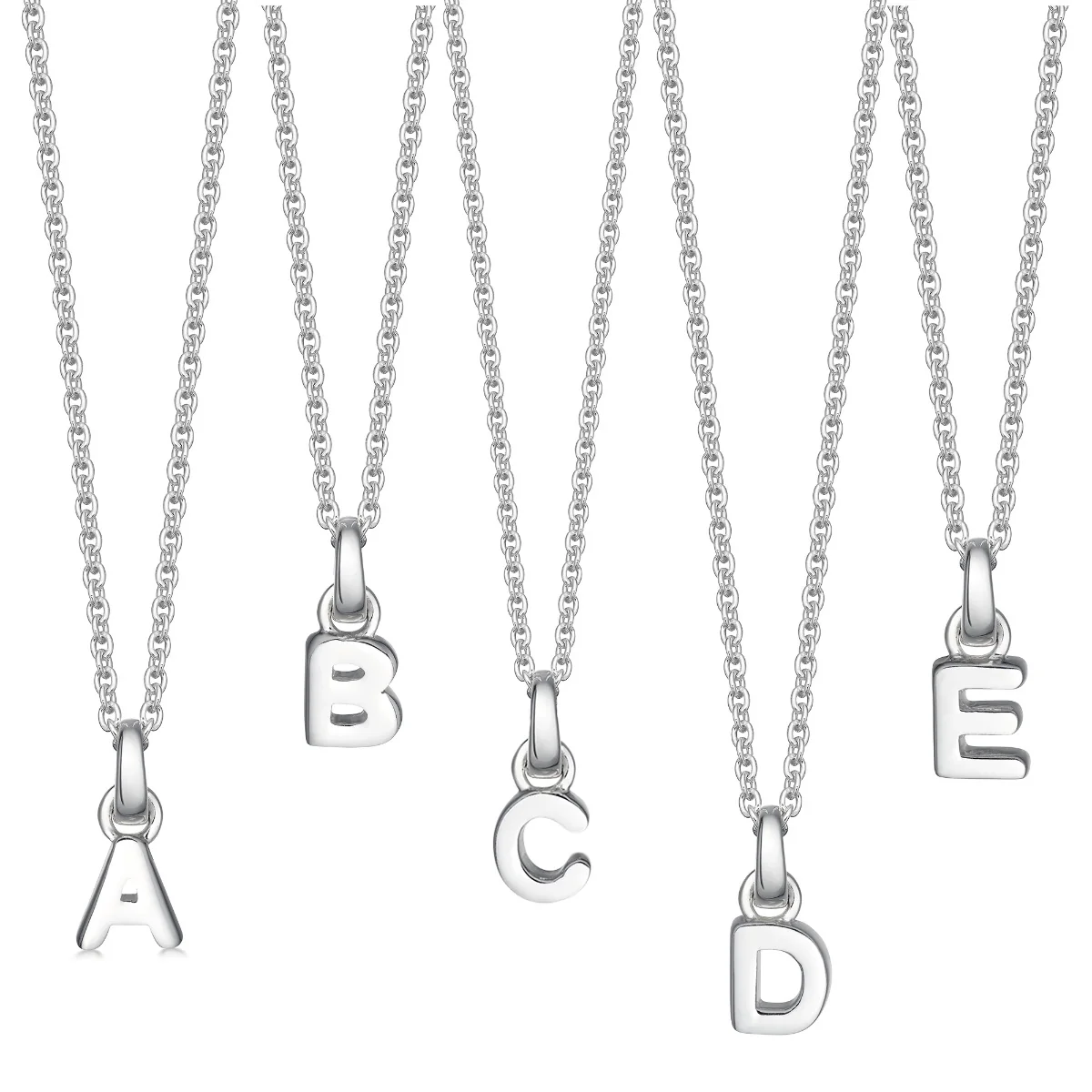 Sterling Silver Mini Letter Initial Necklace