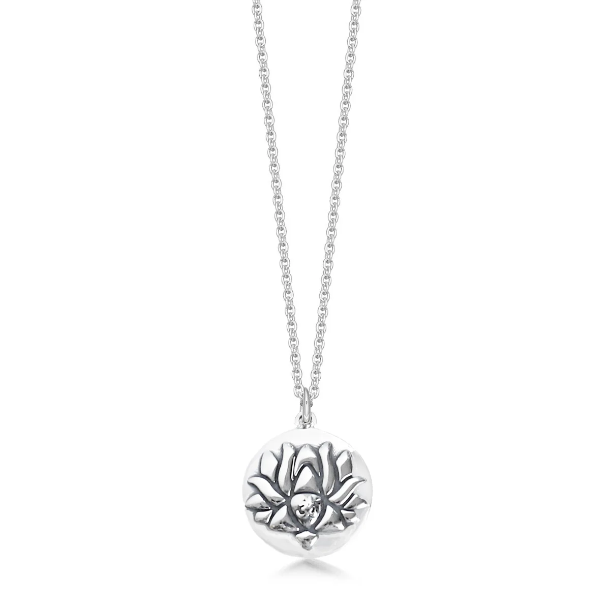 Sterling Silver Lotus Flower Necklace