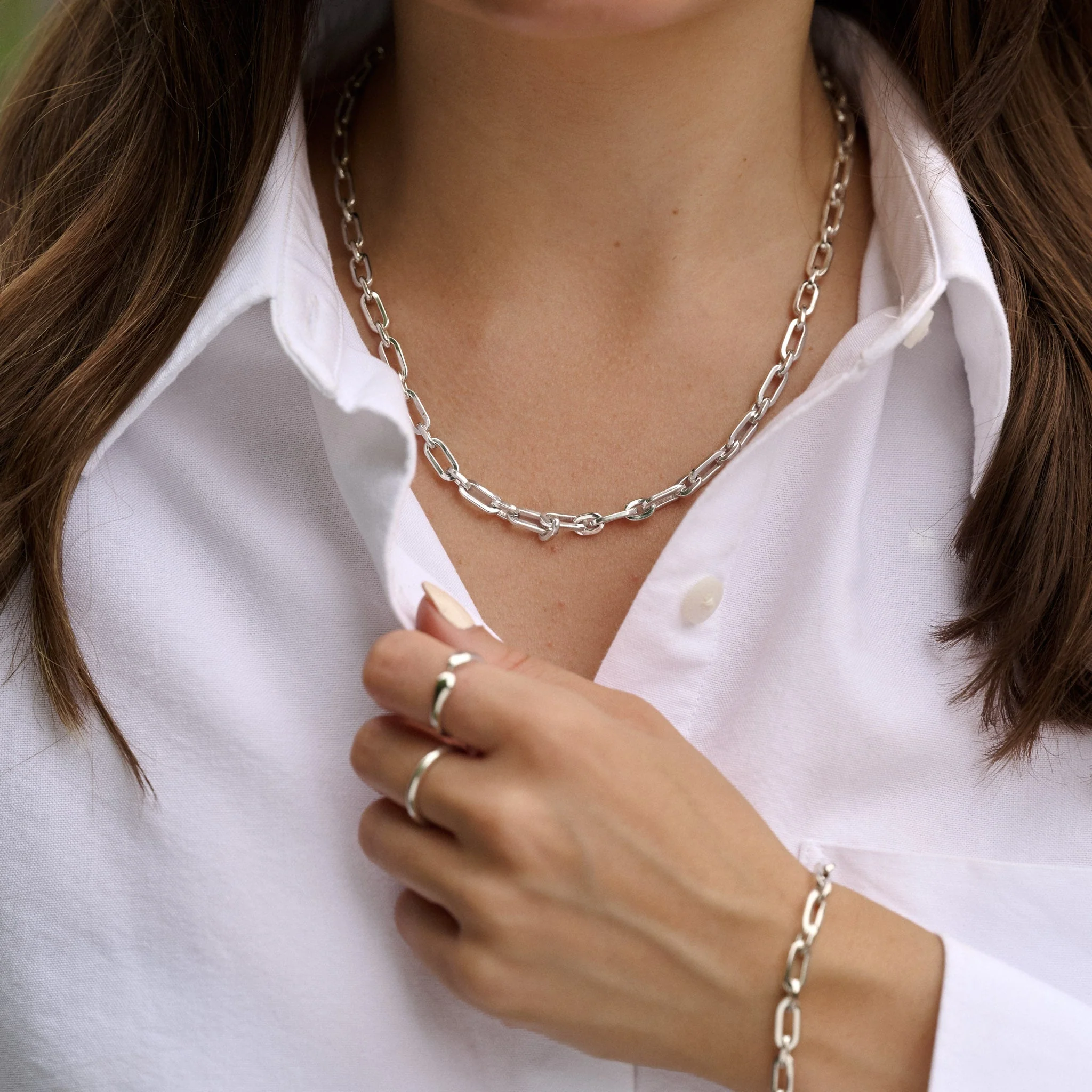 Sterling Silver Paperclip Chain Bracelet - Image 3