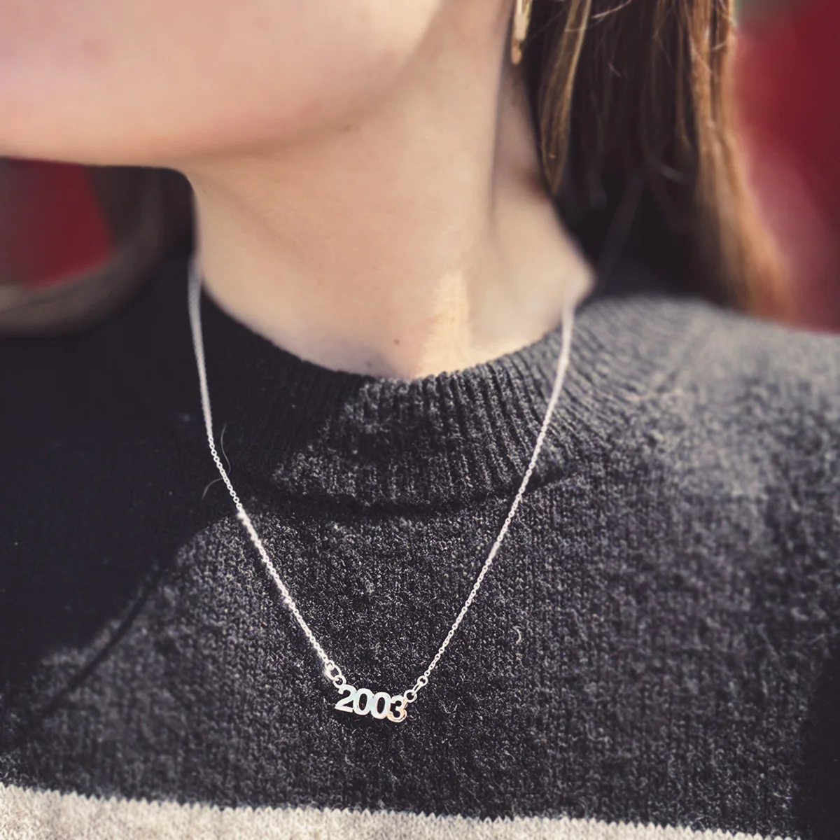 Sterling Silver Personalised Year Necklace - Image 2