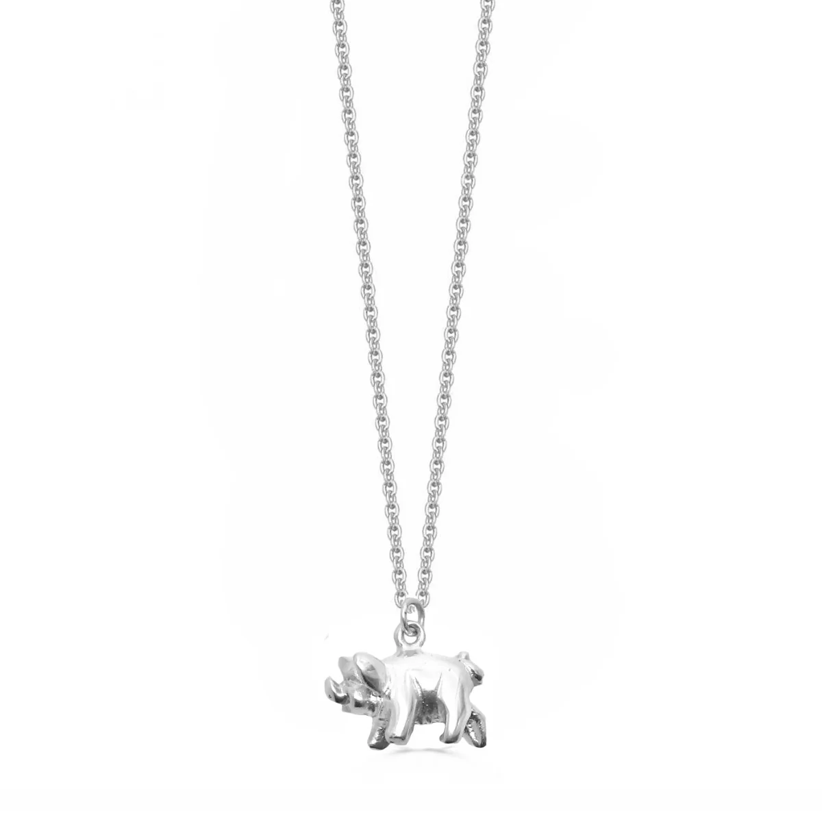 Sterling Silver Pig Necklace