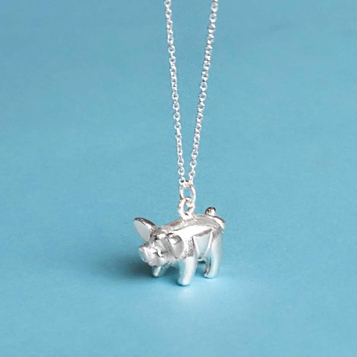 Sterling Silver Pig Necklace - Image 3