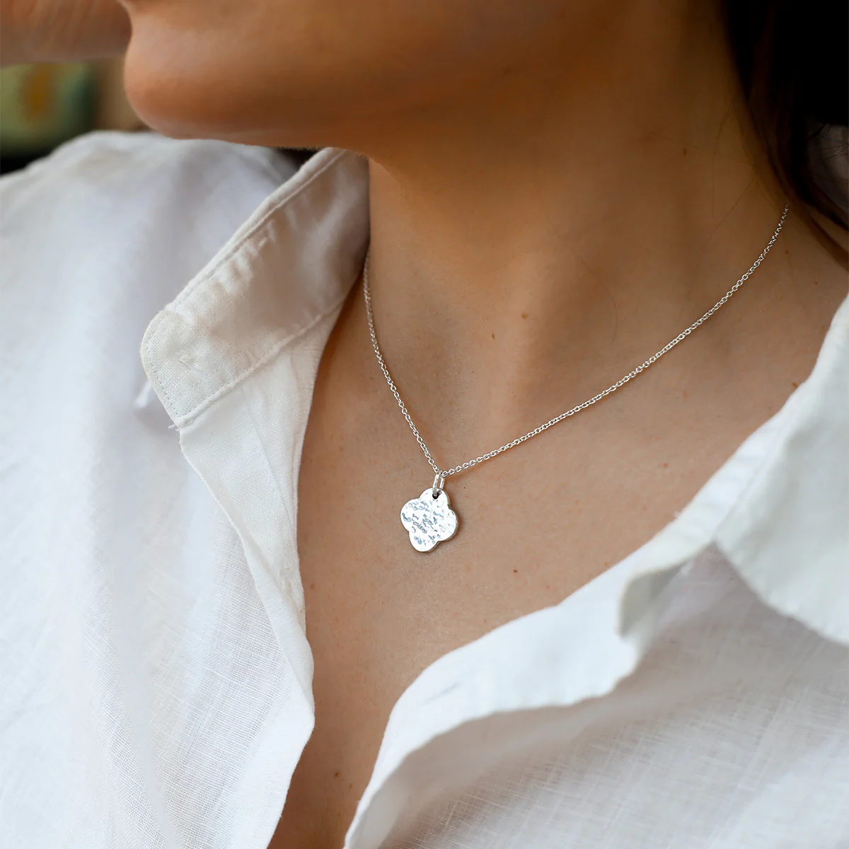 Sterling Silver Quatrefoil Necklace - Image 2