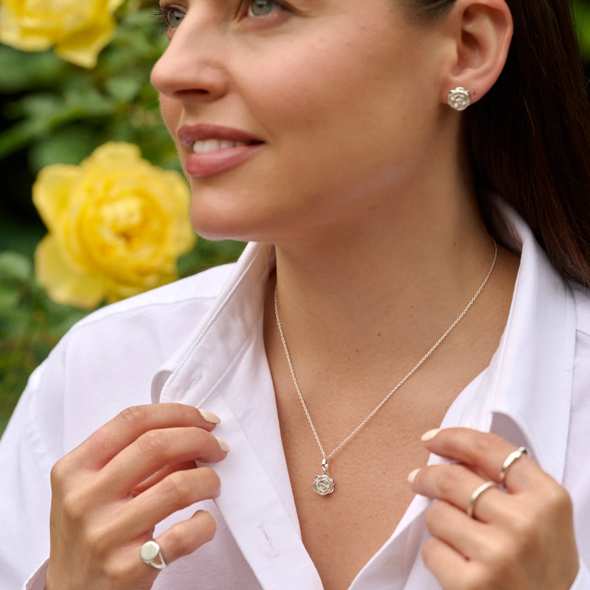 Sterling Silver Rose Pendant - Image 3