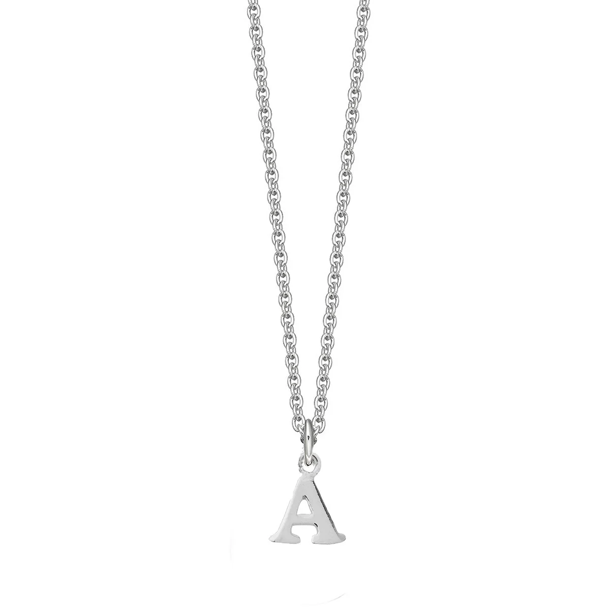 Sterling Silver Serif Initial Necklace - Image 4