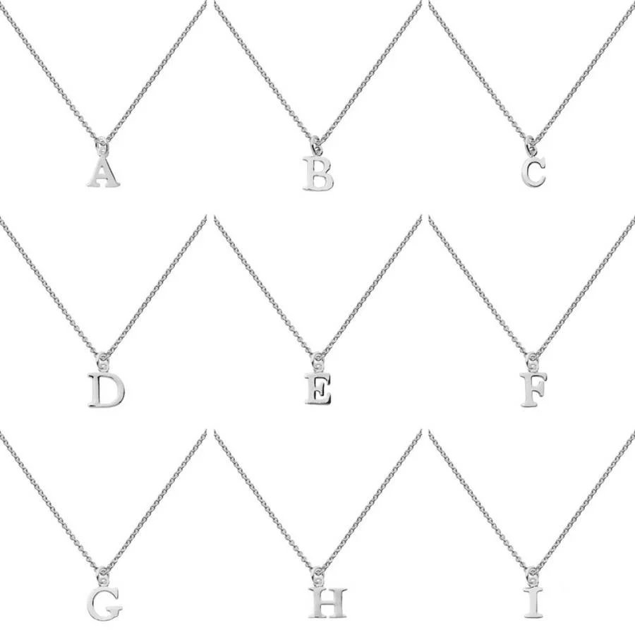 Sterling Silver Serif Initial Necklace - Image 5