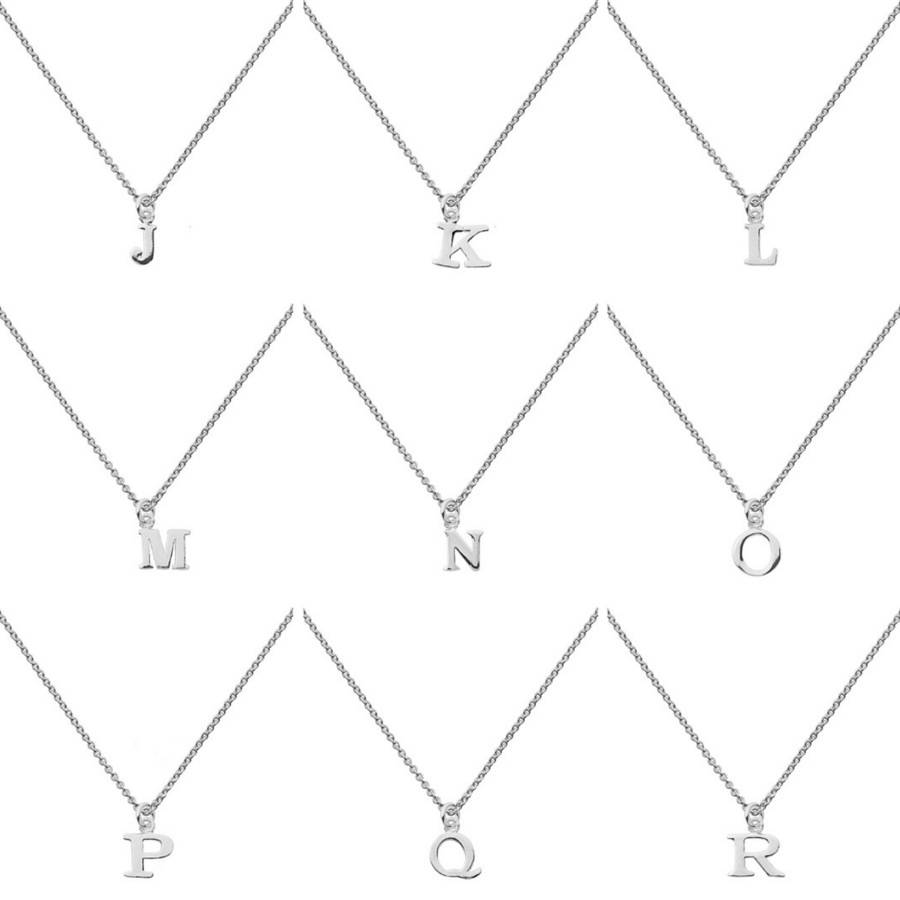 Sterling Silver Serif Initial Necklace - Image 6
