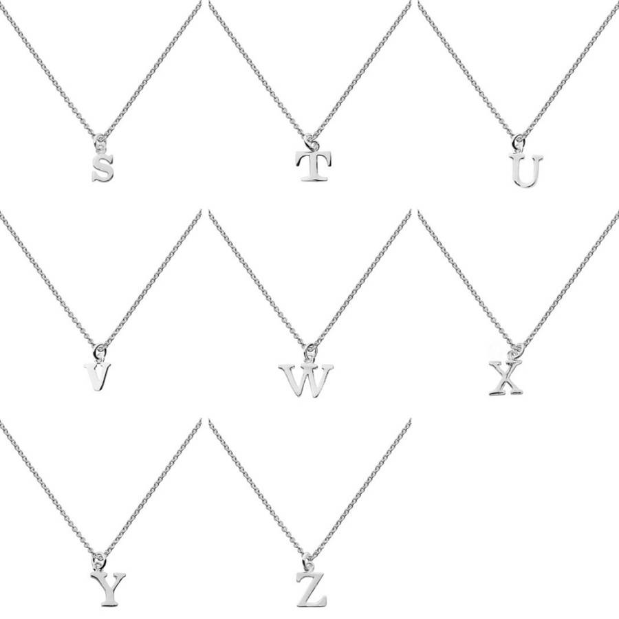 Sterling Silver Serif Initial Necklace - Image 7