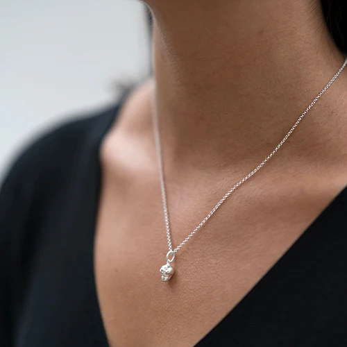 Sterling Silver Skull Pendant - Image 3