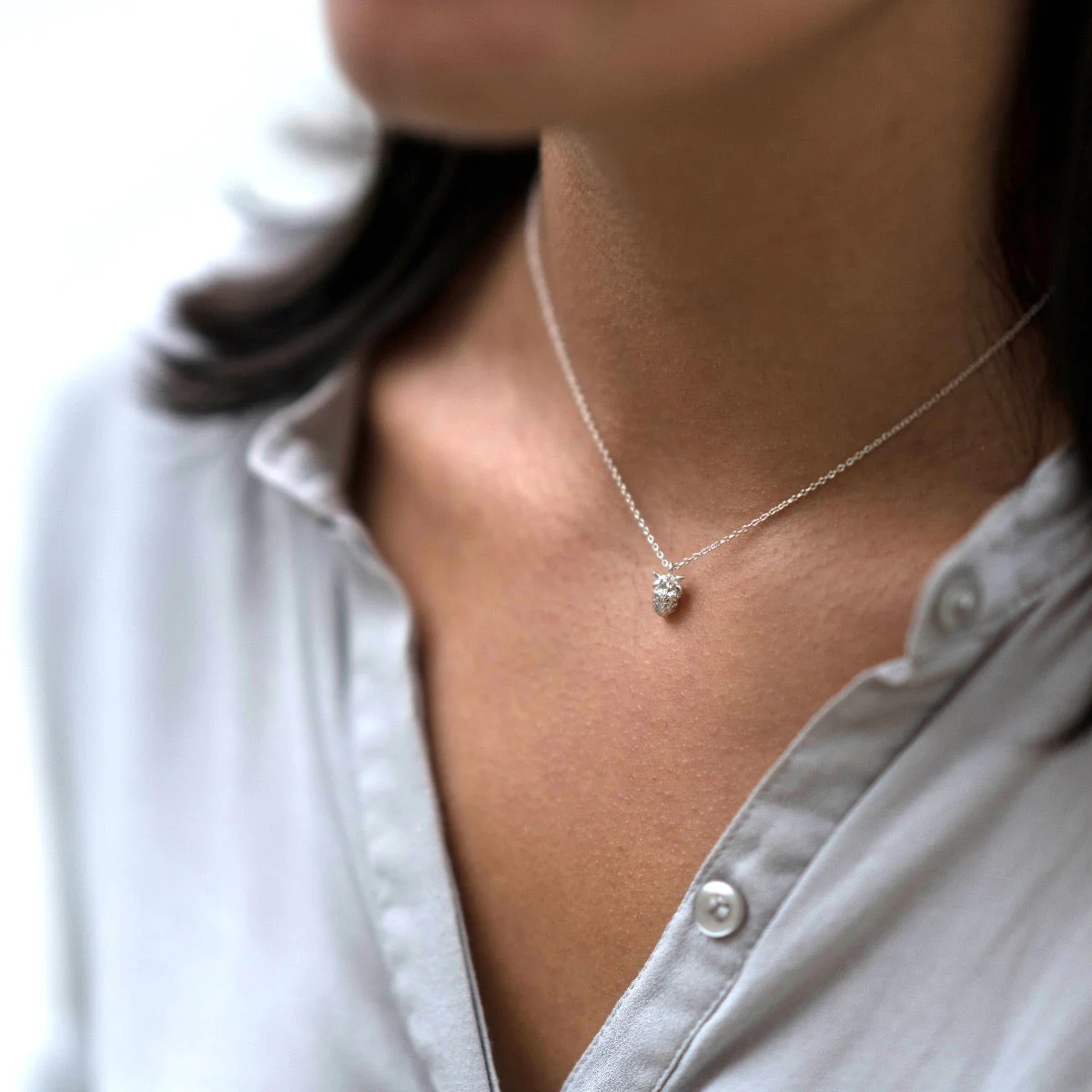 Sterling Silver Strawberry Pendant - Image 3