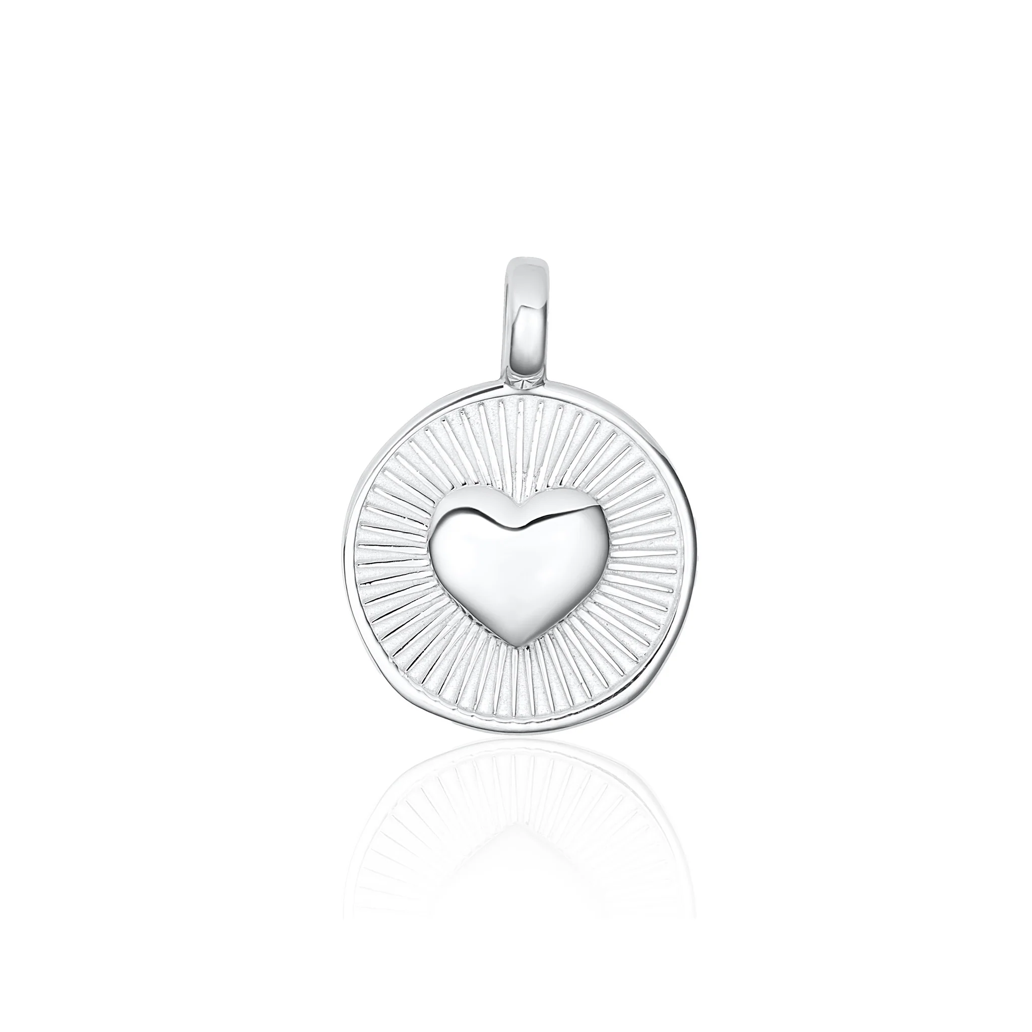 Sterling Silver Sunburst Heart Pendant - Image 3