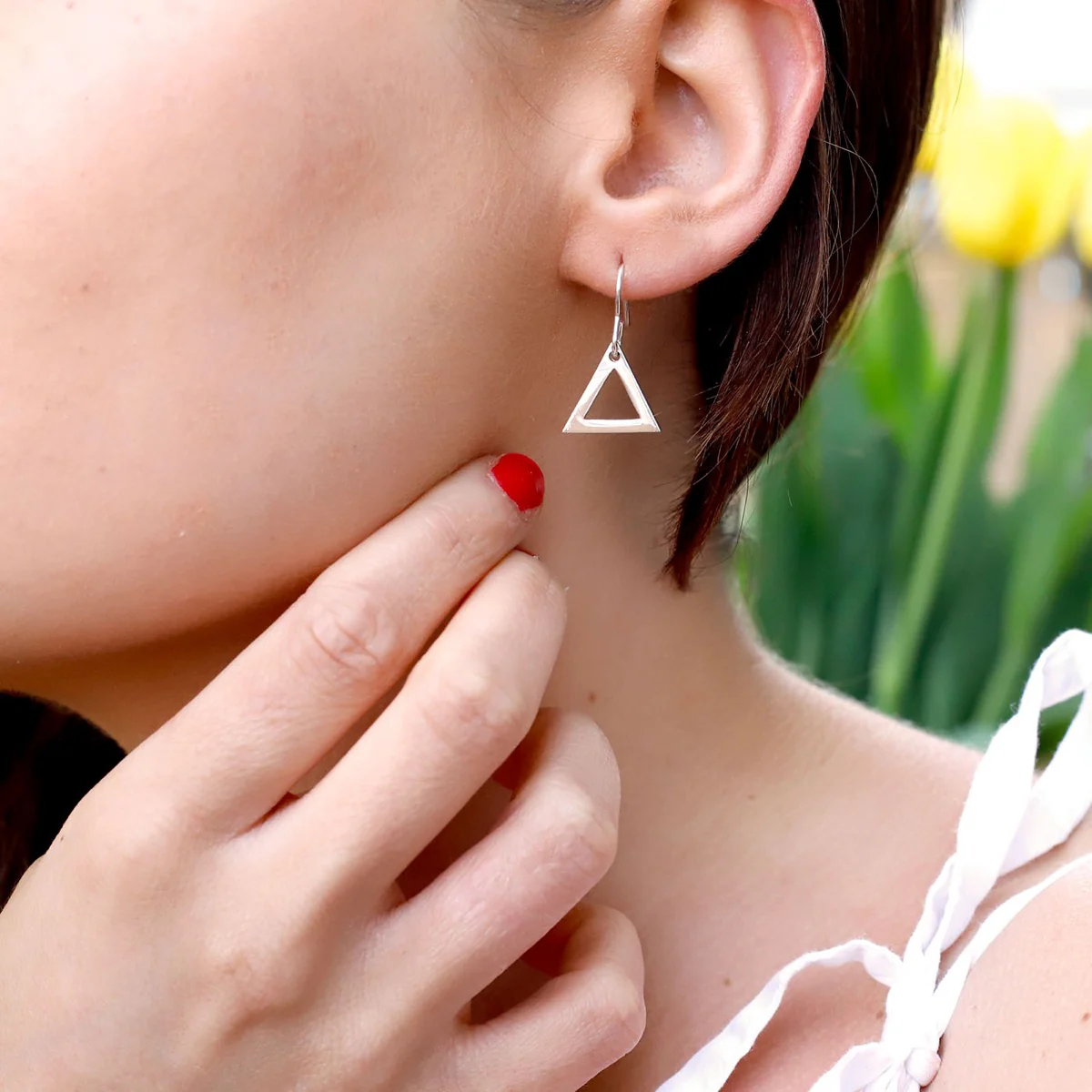 Sterling Silver Triangulum Earrings - Image 2
