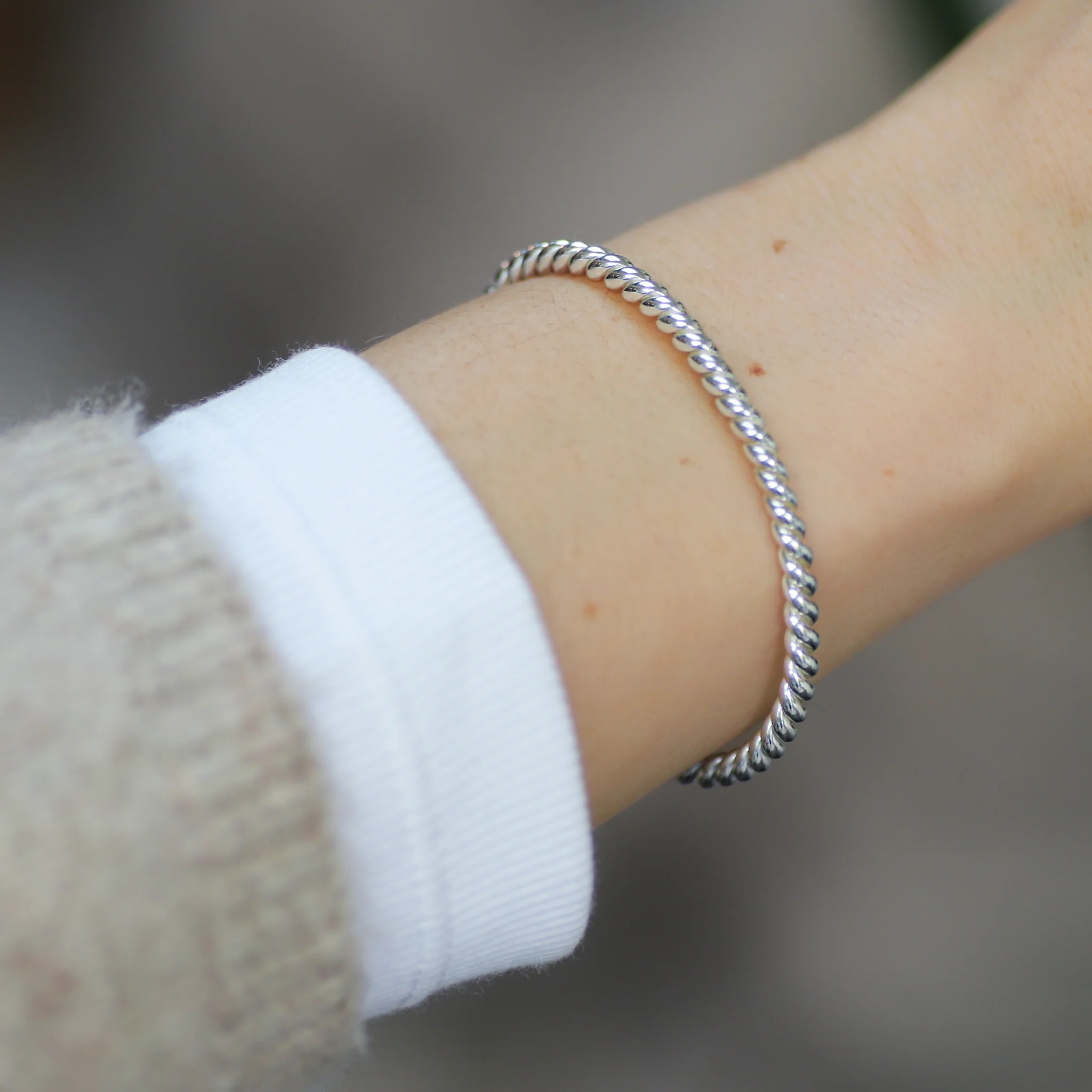 Sterling Silver Twisted Cuff Bracelet - Image 3