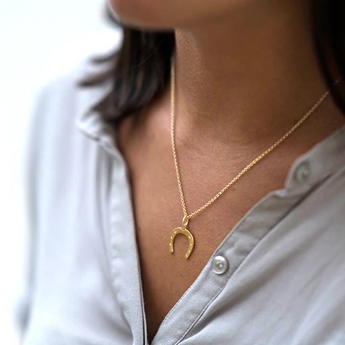 Yellow Gold Vermeil Lucky Horseshoe Pendant - Image 3