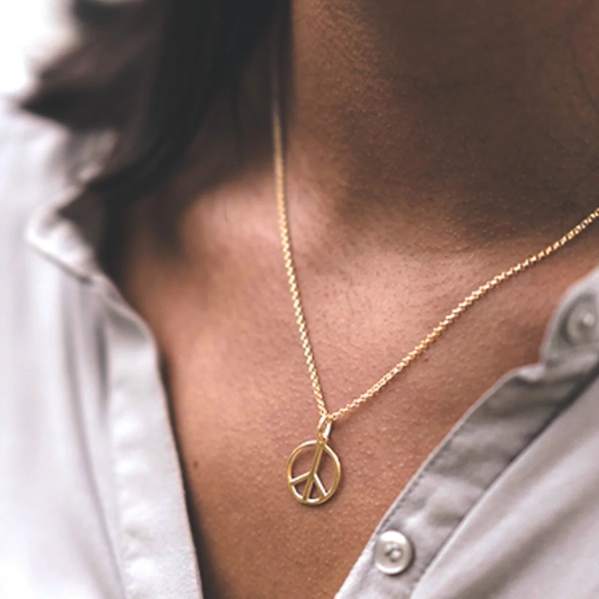 Yellow Gold Vermeil Peace Pendant - Image 3